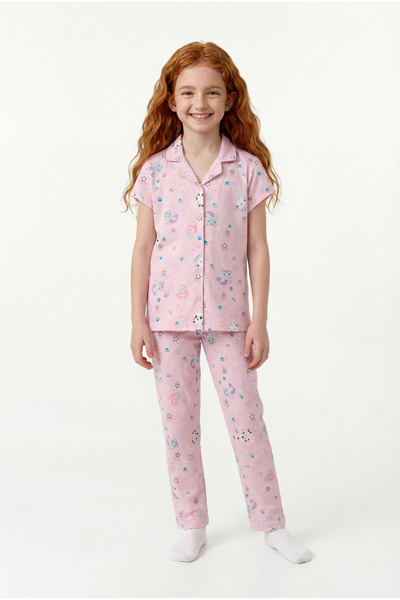 Penti Set de pijamale pentru fete Lic Gabby, roz deschis