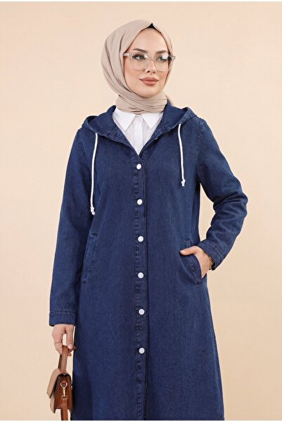 HİJABAYA Καπέλο τζιν με κουκούλα και κουμπιά σε οβάλ κοπή