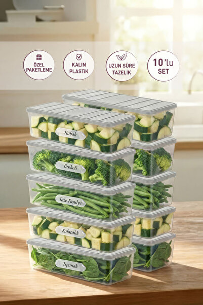 SELKA HOME 10 قطع 2 لتر. حاوية تخزين منظمة للثلاجة من نورا