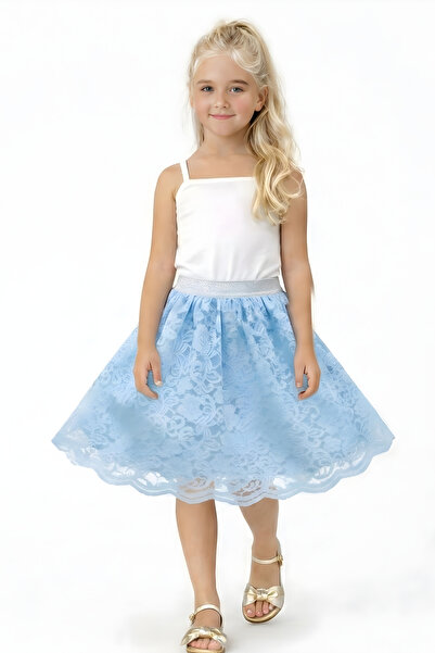 FESSHERA KİDS تنورة بناتية بتصميم أنيق مع خصر مطاطي ولامع، مناسبة للمناسبات ا...