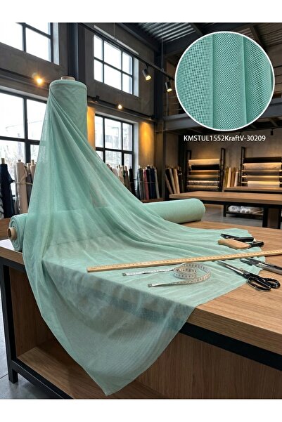 LEVENT ÖZEL Dekoratif Keten Efektli Tül Perdelik Kumaş 100en300boy