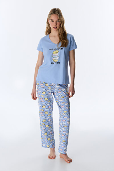 Penti Set de pijamale pantaloni Blue Pillow Days