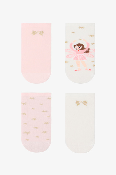 Penti Karışık Renkli Kız Çocuk Ballet Balerin Desenli 4'lü Pamuklu Soket Çorap