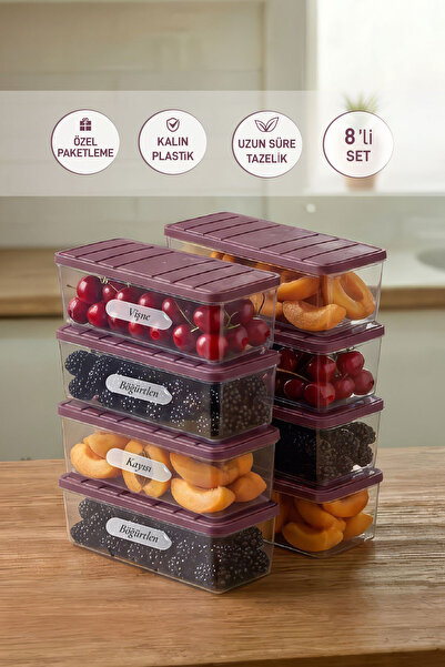 SELKA HOME 8 Pieces 2 Lt. Nora Organizer Refrigerator Freezer Organizer Stora...