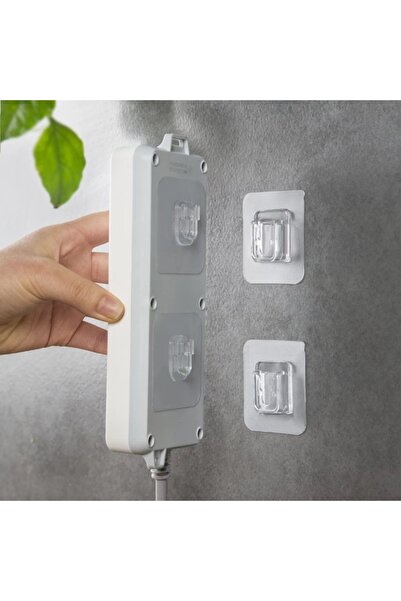 Genel Markalar 10 Adet Faf Çift Taraflı Yapışkanlı Geçmeli Klips Eşya Sabitle...