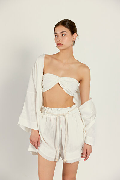 VATKALI Gorset muślinowy w kolorze ecru