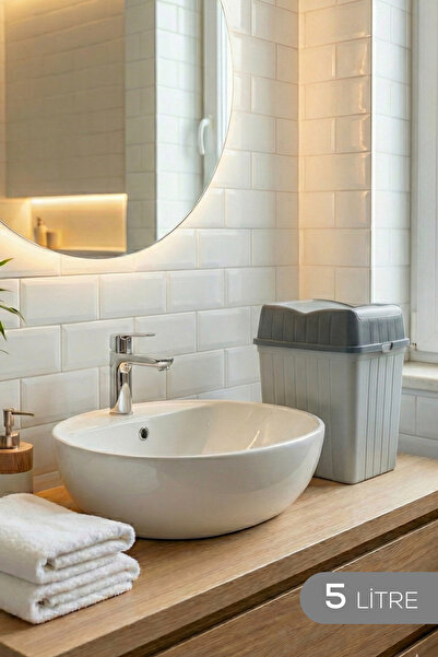 Vienev Kanta za smeće sa dvostrukim poklopcem 5 l siva - Kupatilo Kuhinja