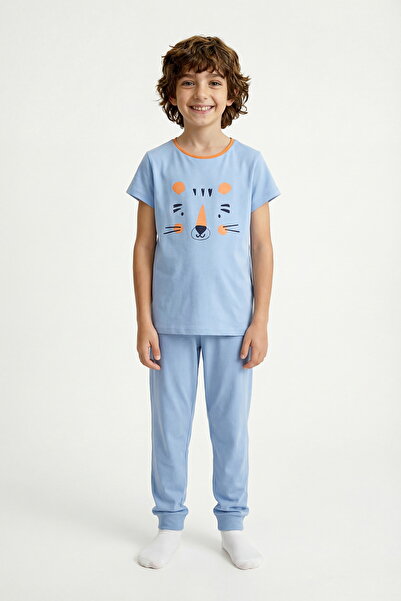 Penti Mavi Erkek Çocuk Cute Tiger 2'li Pijama Takımı
