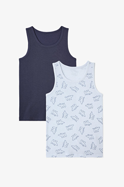 Penti Boy's Bear Patterned 2-Piece Undershirt