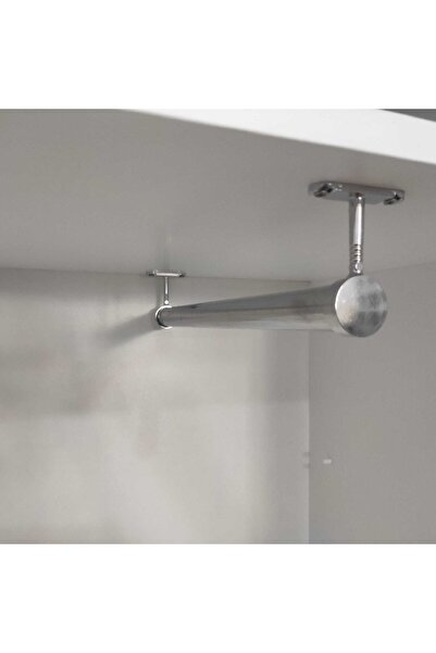 Genel Markalar Dolap Içi (25 Cm) Krom Yuvarlak Askı Borusu( Askı Borusu +flan...