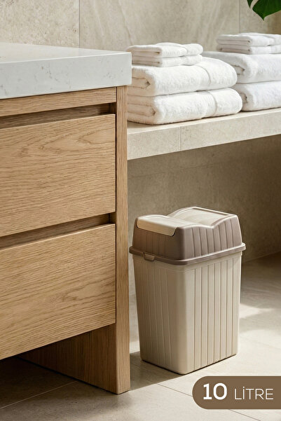 Vienev Kanta za smeće sa dvostrukim poklopcem 10 l bež - Kupatilo Kuhinja