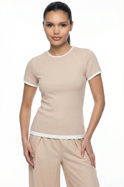 Penti Tricou de bază bej pastel