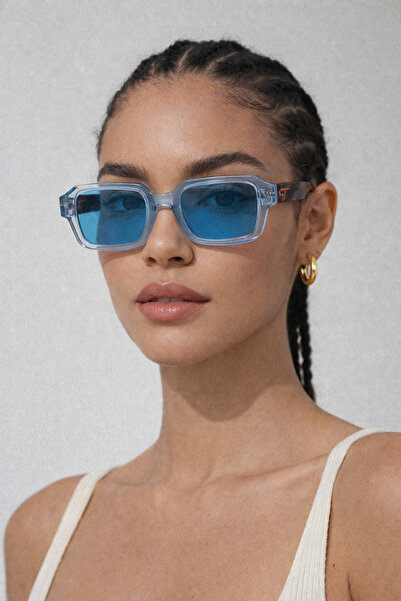 LUNOX Marry Transparent Leopard Handle Detailed Sunglasses