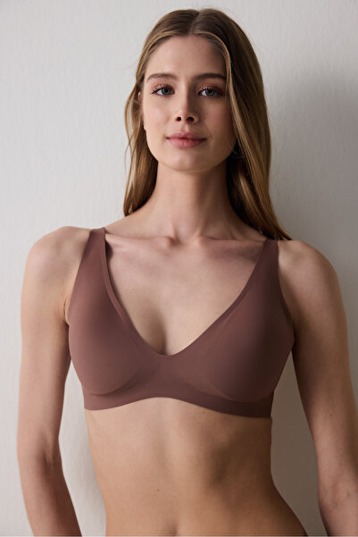 Penti Invisible Ribbed Brown Bra