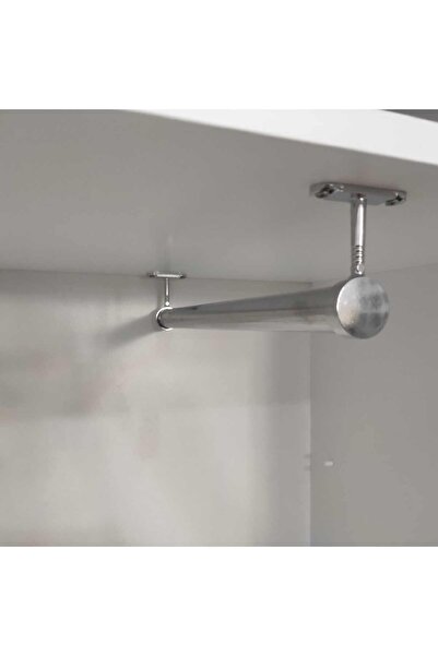 Genel Markalar Dolap Içi (40 Cm) Krom Yuvarlak Askı Borusu( Askı Borusu +flan...