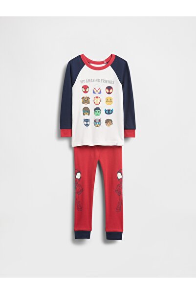 GAP Bebek Beyaz Marvel Organik Brushed Pamuk Pijama Takımı