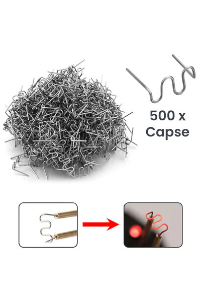 GlowforHome Комплект от 500 метални скоби за подсилване на пластмаса, машина ...