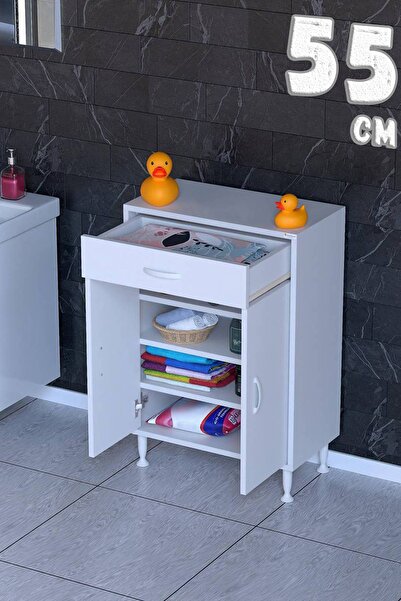 Modilayn Rafline 3 Raflı Çekmeceli Alt Modül Dolap 14 Farklı Genişlik