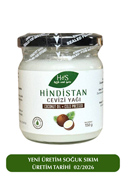 HS Doğal Ürünler Hindistan Cevizi Yağı 150gr (Soğuk Sıkım)