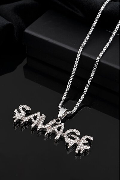 No Future Savage Iced Out Çelik Kolye CS1164GM