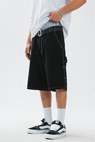 UKHWD SUPPLY Siyah Carpenter Denim Jort Erkek Urban Şort