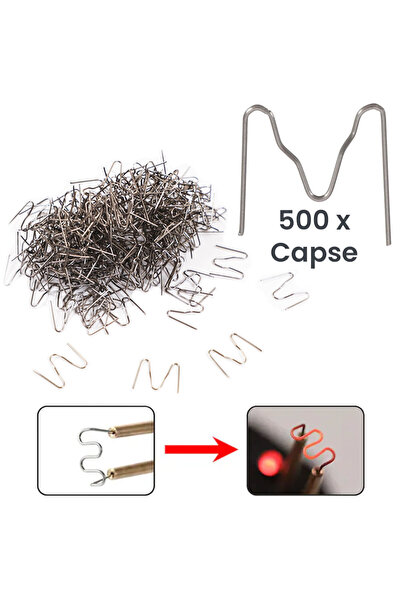 GlowforHome Set 500 capse metalice 0.8mm tip M, pentru sudura plastic, repara...