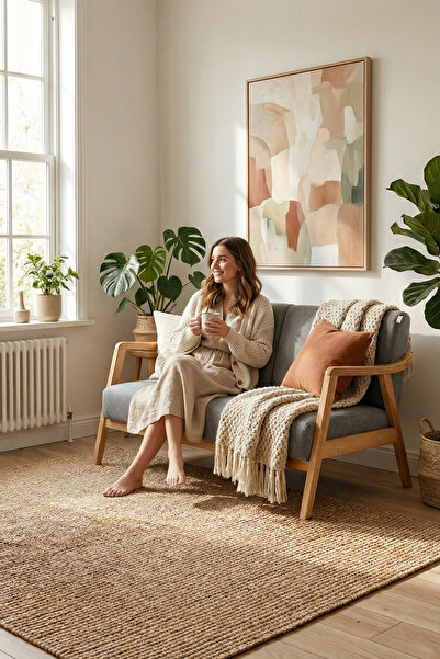 Zem Sevilla Bohem Ikili Kanepe Natürel Ahşap, Gri