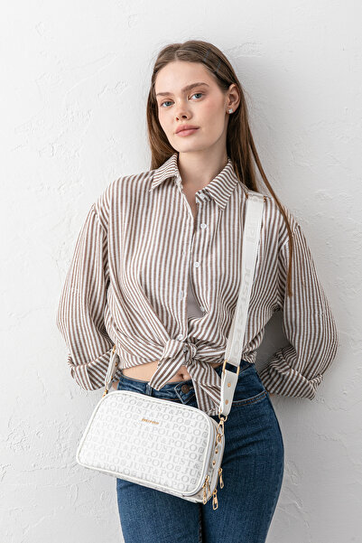 Just Polo Kadın Suya Dayanıklı Baskı Desenli 5 Bölmeli Postacı Omuz Çantası T...