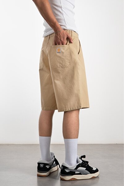 UKHWD SUPPLY Bej Gabardin Baggy Jean Erkek Şort Jorts