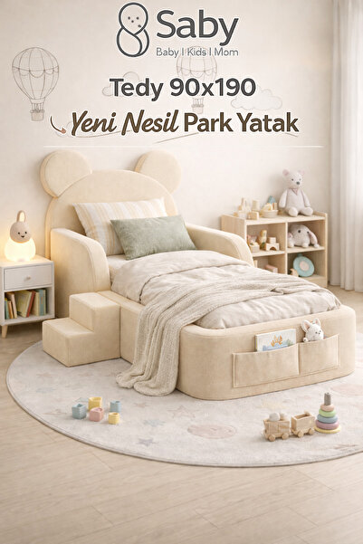 SABY Luxury Tedy Baza ve Başlıklı Montessori Full Sünger Yatak Seti