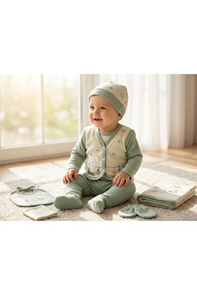 Gaye Men's Starry Rabbit 10-Piece Hospital Discharge Bodysuit Set - 100% Cotton