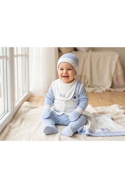 Gaye Unisex Bow Tie Bear 10 Piece Hospital Discharge Bodysuit Set - 100% Cotton
