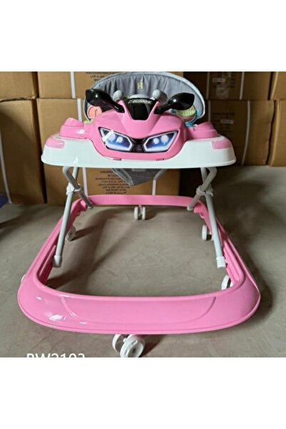 Rally Pink car-themed baby walker