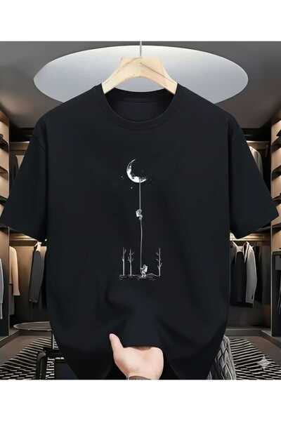YK WEAR ΜΠΛΟΥΖΑΚΙ "Unisex Moon and Astronaut DIGITAL Printed Crew Neck Oversi...