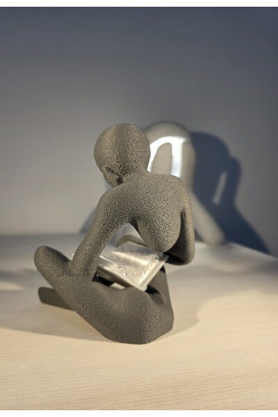 Techify Sculptură modernă „Cititor” cu imprimeu 3D - Obiect decorativ elegant pentru casă și birou