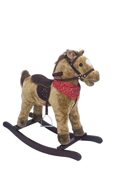 Rally Brown rocking horse with cowboy shawl