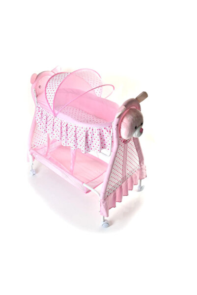 Rally Pink baby playmat with a Sheer fabric cover and wheels for easy movement