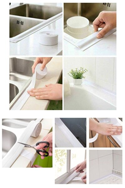 Practika Su Sızdırmaz Bant 4 Cm Lavabo Küvet Kenar Bandı Su Sızıntısı Önleyic...