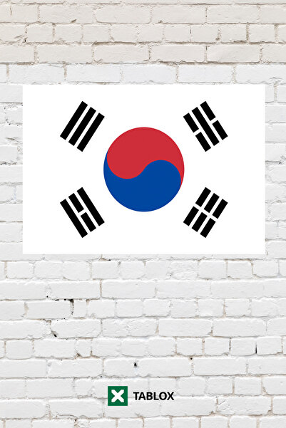 TABLOX Drapelul Coreei de Sud Tablou decorativ cu steagul Tablou din lemn MDF...