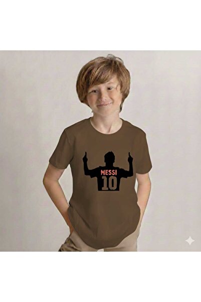 New Shine Messi Printed Brown Kids T-Shirt