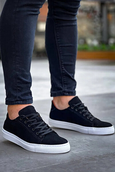 USLUCAN ALIŞVERİŞ Kb-122 kuback black suede high sole lace-up men's daily shoes