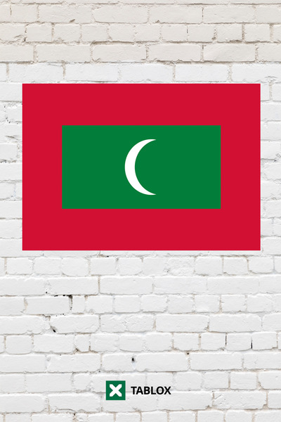 TABLOX Maldivi Drapelul țării Tablou decorativ Tablou din lemn MDF Semn strad...