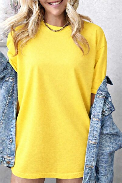 New Shine Solid Color Yellow T-Shirt