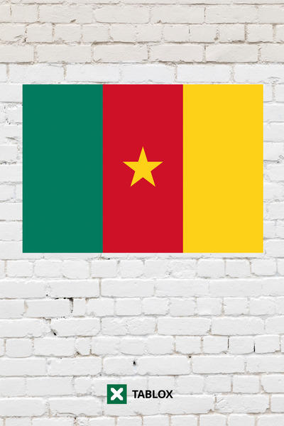 TABLOX Drapelul țării Camerunului, pictură decorativă, pictură din lemn MDF, ...