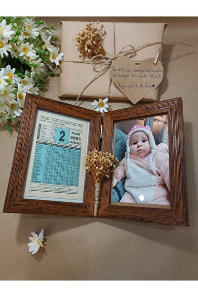 takvimistan İkili Açılır Çerçevede Orjinal Takvim Yaprağı Hediye Paketli