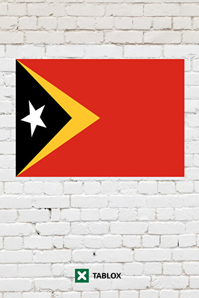 TABLOX Steagul țării Timorul Oriental Tablou decorativ Tablou din lemn MDF Se...