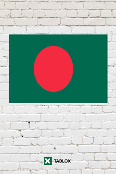 TABLOX Drapelul țării Bangladesh, steag decorativ, tablou din lemn MDF, semn ...