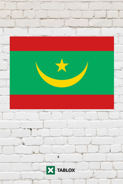 TABLOX Mauritania Drapelul țării Drapel Tablou decorativ Tablou din lemn MDF ...