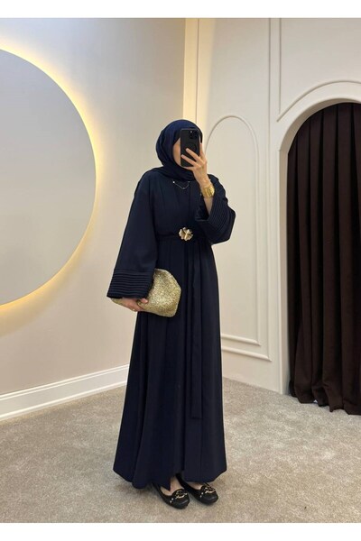 Molly Nelly Kadın Jile Elbiseli Tokalı Abaya Takım