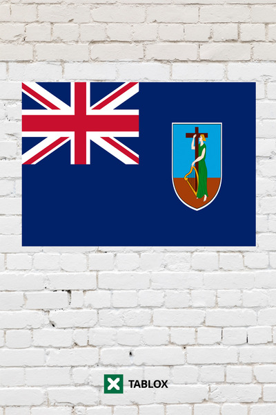 TABLOX Montserrat Drapelul țării Tablou decorativ Tablou din lemn MDF Semn st...